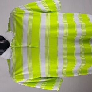 Nike Golf tour performance Dri-fit lime & white stripped Men's XL  polo shirt